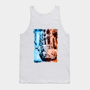 Barcelona Spain Vintage Streets Postcard Art Style Around The World Cataluña España Tank Top